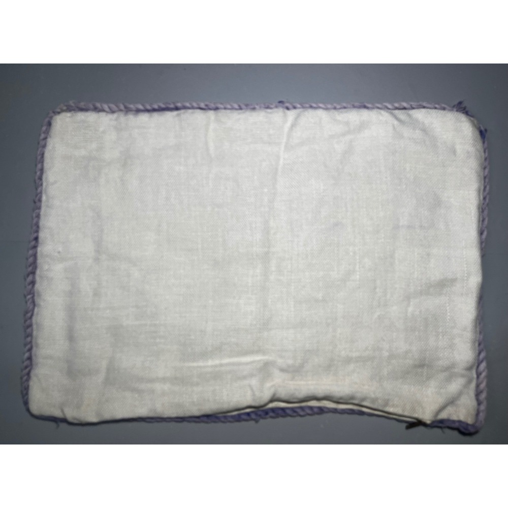 Vintage Hand Embroidered Floral Linen Pillow Cover Dandelion Wildflower 18x13" - Picture 2 of 8